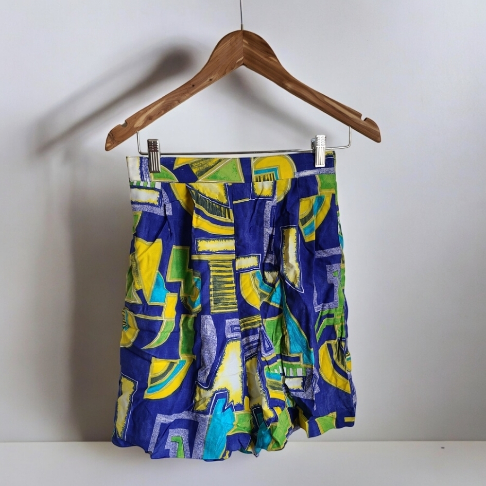 Gantos vintage women's shorts high rise 80s colorful print made in USA Small